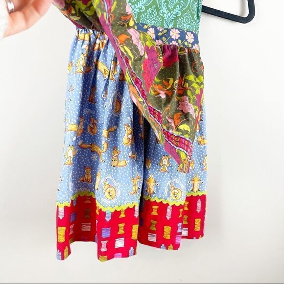 Matilda Jane Plum Feist Fox Knot apron Dress size 6 - Picture 6 of 8